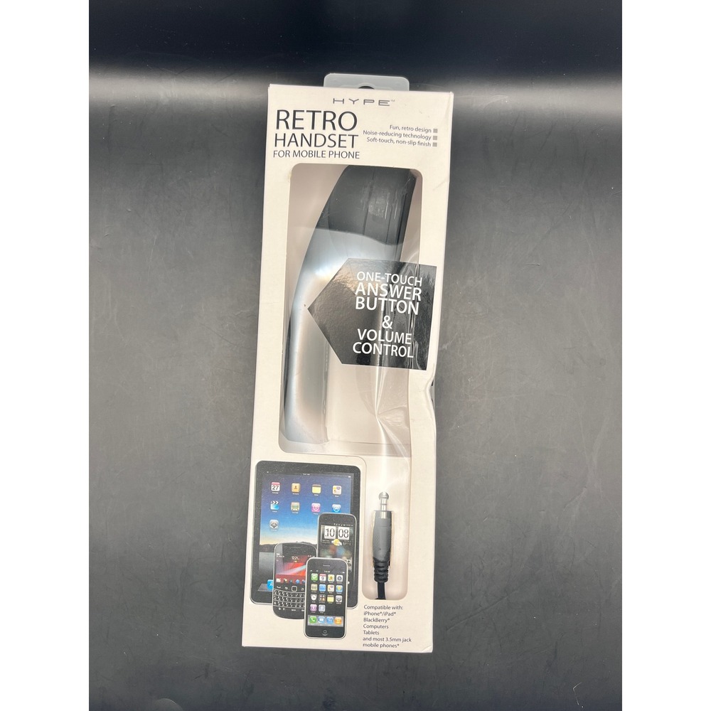 HYPE Retro Handset For Mobile Phone Vintage Style 3.5mm Jack Noise Reduction NIB